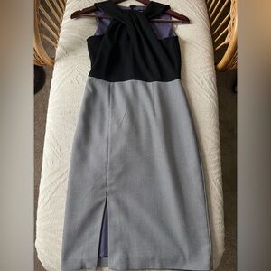 White House Black Market Black and Gray Dress